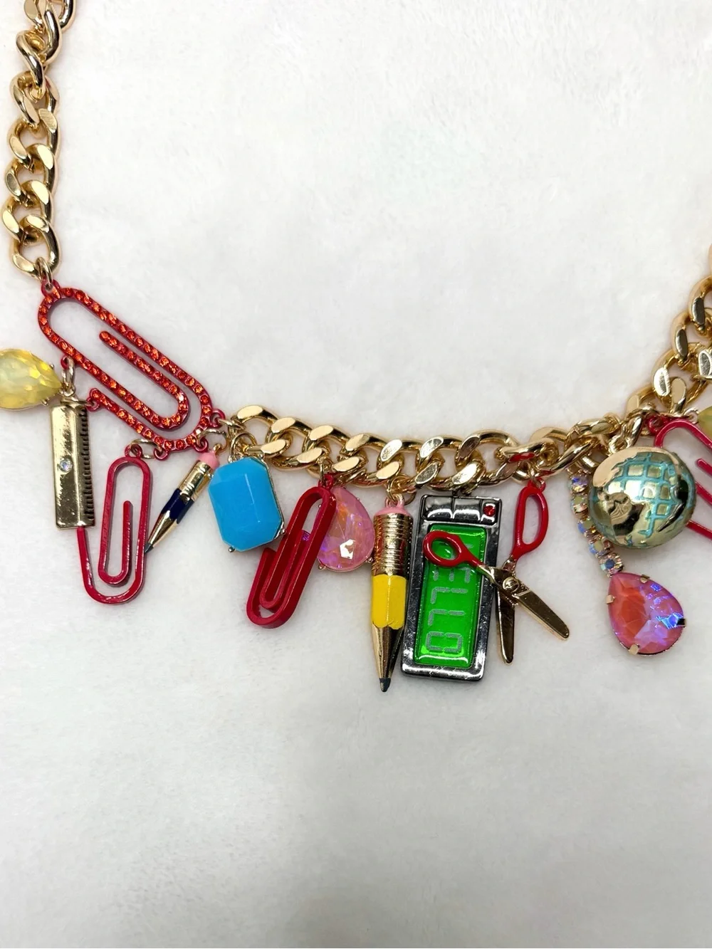 NWT Betsey Johnson Teacher School Supply Charm Necklace